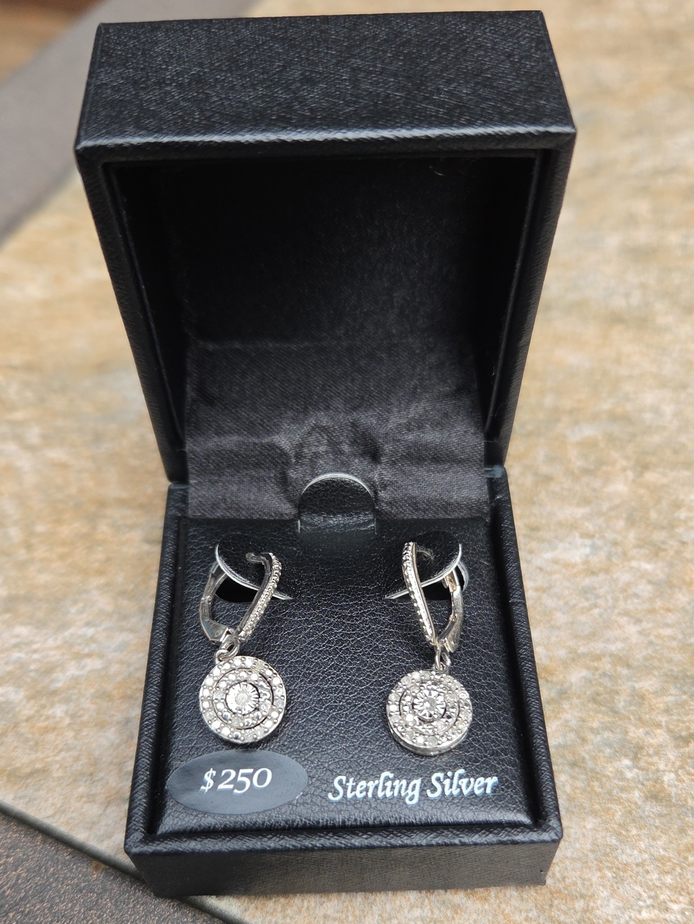 Sterling Silver And Diamonds Dangle Leverback Drop Earrings From MACY'S
